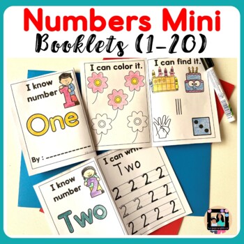 Preview of Kindergarten math-Numbers Intervention 1-20 Mini Booklets Number Sense Activity