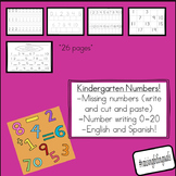 Kindergarten numbers!  (Counting and cardinality, writing,