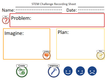 Preview of Kindergarten or Primary Grade STEM Challenge Recording/Journal Sheet