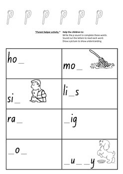 Letter P - Kindergarten literacy booklet (NSW Foundation Font)