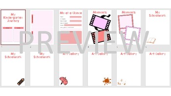 Preview of Kindergarten printable or digital year scrapbook | journal | memory book pink