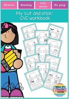Preview of Cut stick and read CVC words book: RWI set 1 phonics/sounds: decoding & blending