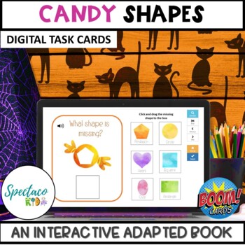 Preview of Kindergarten shapes for Speech Therapy Halloween BOOM CARDS