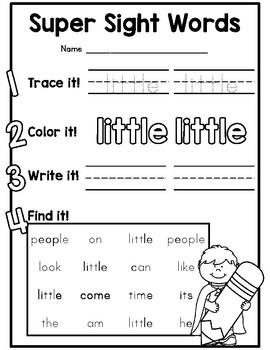 Kindergarten sight word practice sheets {Reading Street / Treasures ...