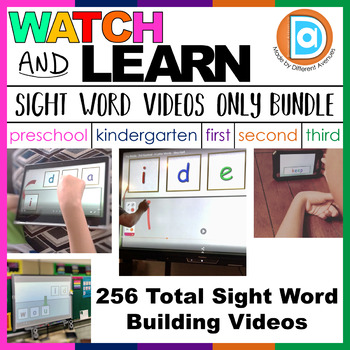 Preview of Watch & Learn Sight Words VIDEOS ONLY BUNDLE for Preschool to Third Grade
