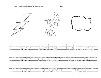 kindergarten traceable weather sentences worksheets hfw