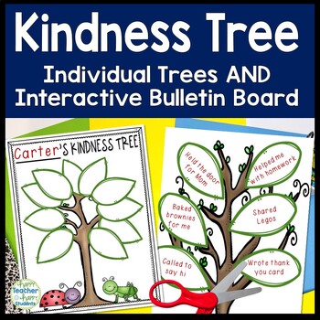 Preview of Kindness Tree w/ Leaves to write Compliments (Random Acts of Kindness Activity)