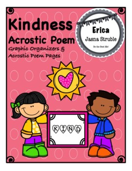 Preview of Kindness Acrostic Poem - Acrostic Poem Pages & Graphic Organizers!