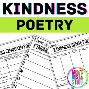Preview of Kindness Activities Poetry Unit Resource Back to School SEL Learning