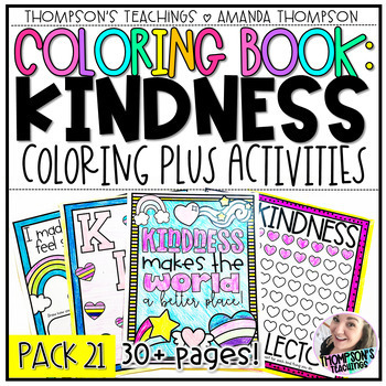 Preview of Kindness Activities and Coloring Pages | Coloring Sheets | Kind Activities