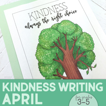 Preview of Kindness Writing Activity - SEL Bulletin Board & Writing Paper Earth Day Theme