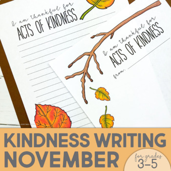 Preview of Thanksgiving Kindness Writing Activity - Character Bulletin Board for November