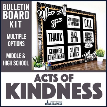 Preview of Kindness Acts Bulletin Board Challenge | Kindness Posters for Middle or High