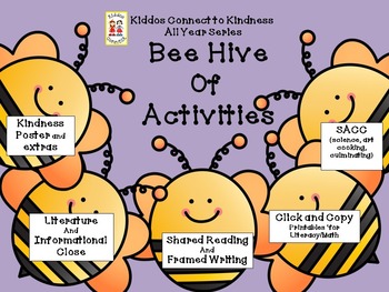 Preview of Kindness-Bee Hive of Activities - Kiddos Connect All Year to Kindness