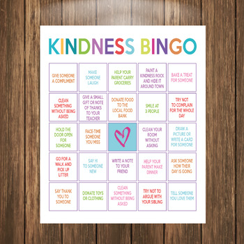 Kindness Bingo Worksheet by Sprinkles With Color | TPT