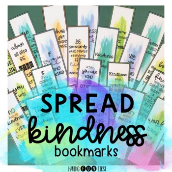 kindness bookmarks by having fun first teachers pay teachers