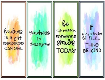 kindness bookmarks by having fun first teachers pay teachers