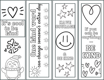 Preview of Kindness Coloring Bookmarks