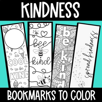 kindness bookmarks to color teaching resources tpt