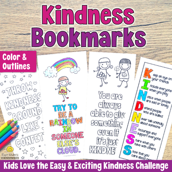 kindness bookmarks with positive sayings for coloring or