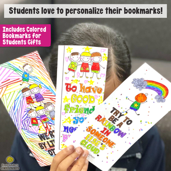 kindness bookmarks with positive sayings for coloring or