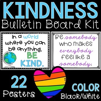 Kindness Bulletin Board Set by TheHappyTeacher | TPT