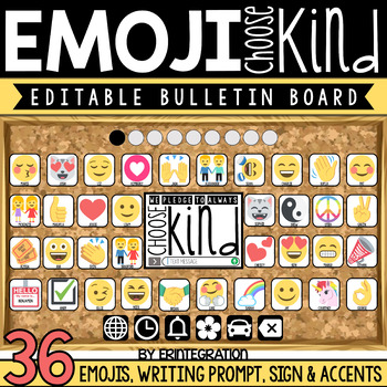 Preview of Kindness Bulletin Board with Emojis