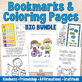 Kindness COLORING PAGES Affirmations BOOKMARKS – Friendshi