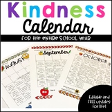 Kindness Calendar- Random Acts of Kindness for the Entire Year