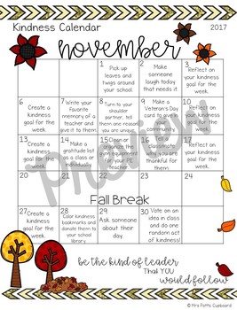 Kindness Calendar- Random Acts of Kindness for the Entire Year | TpT