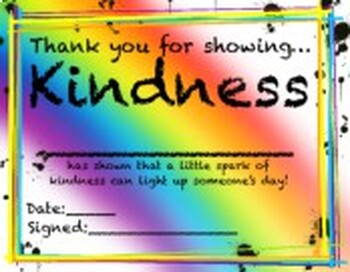 Preview of Kindness Certificate Award