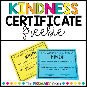 Preview of Kindness Certificate Award