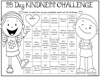 Kindness Challenge EDITABLE Promoting Kindness in the Classroom