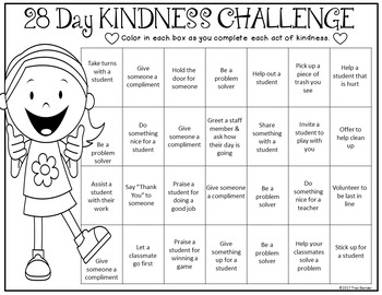 Preview of Kindness Challenge EDITABLE {Promoting Kindness in the Classroom}
