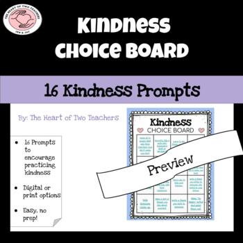 Preview of Kindness Choice Board - World Kindness Dy