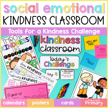 Preview of Kindness Challenge Social Skills Activities - Coloring Pages, Cards, Calendars