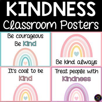 Kindness Classroom Posters -Boho Rainbow by Little Hands Early Learning