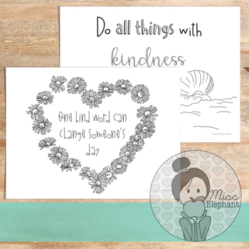 Kindness Coloring Pages by MissElephant | Teachers Pay Teachers