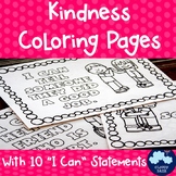 Kindness Coloring Pages with I Can Statements