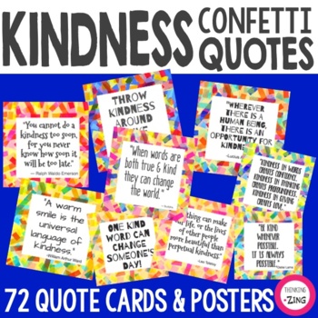 Kindness Quote Cards and Kindness Posters | Kindness Confetti | TpT