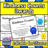 Kindness Counts Award Certificates - {SEL Good Character Traits}