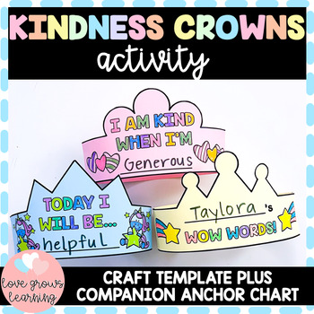 Preview of Kindness Crowns Craft Activity First Second Grade