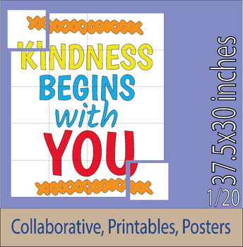 Preview of Kindness Day Collaborative Poster Art Coloring - Kindness Day