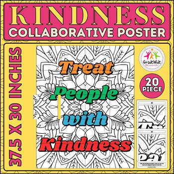 Preview of Kindness Day Collaborative Poster: Pink Shirt Day, Kindness Bulletin Board Art