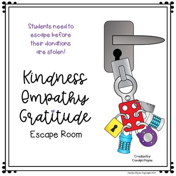 Preview of Kindness, Empathy and Gratitude Escape Room