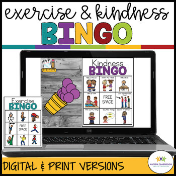 Preview of Kindness & Exercise Interactive BINGO Games: Digital and Print Versions