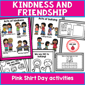 Preview of Kindness, Friendship and Saying NO to Bullying PINK SHIRT DAY K-2 activities