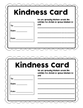 Kindness Note Template For Kids