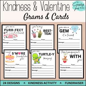 Preview of Kindness Grams, Valentine Candy Gram Fundraiser, Kindness Week