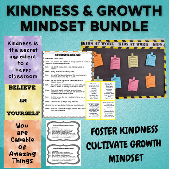 Preview of Kindness & Growth Mindset Activities, Posters, Partner Plays